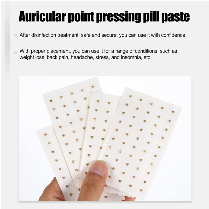 [Australia] - Healifty 200Pcs Ear Press Seeds Acupuncture Vaccaria Plaster Bean Acupoint Massage Paste Ear Stickers for Ear Therap Pain Relief Care Light Yellow 