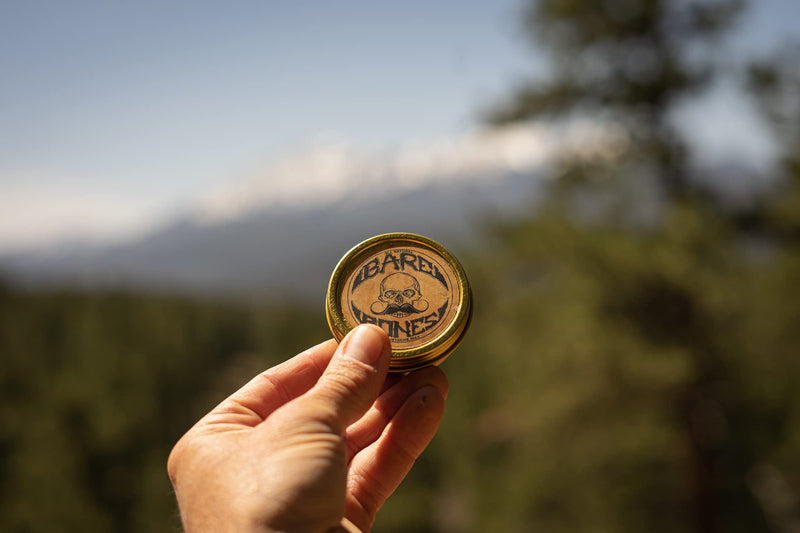 [Australia] - Mustache Wax Medium Hold Grooming For Men - 1oz Bare Bones Moustache & Beard Wax Tin - Perfect For Handlebar Mustaches By Death Grip - No Heat Source Required Bare Bones Medium Hold Mustache Wax 