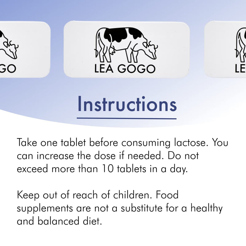 [Australia] - Lea Gogo Lactase Enzyme Tablets for Lactose Intolerance, 40 Tablets, High Strength 12,500 FCC, Eases Dairy Digestion & Minimizes Symptoms, Vegan & Gluten-Free, Eco-friendly 