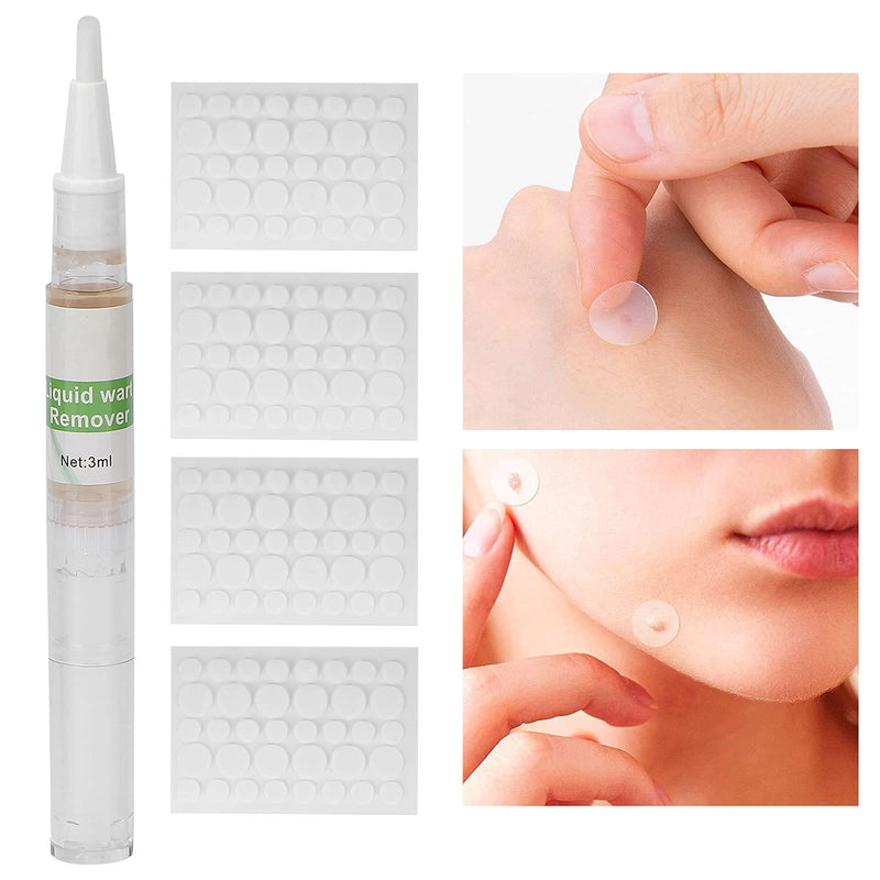 [Australia] - Wart Remove Patches Kit contains 1 x Pen and 4 x Sheets of Stickers, Skin Tag Remover Patch Pen Wart Removal Stickers Neck Flat Condyloma, Easily Remove 