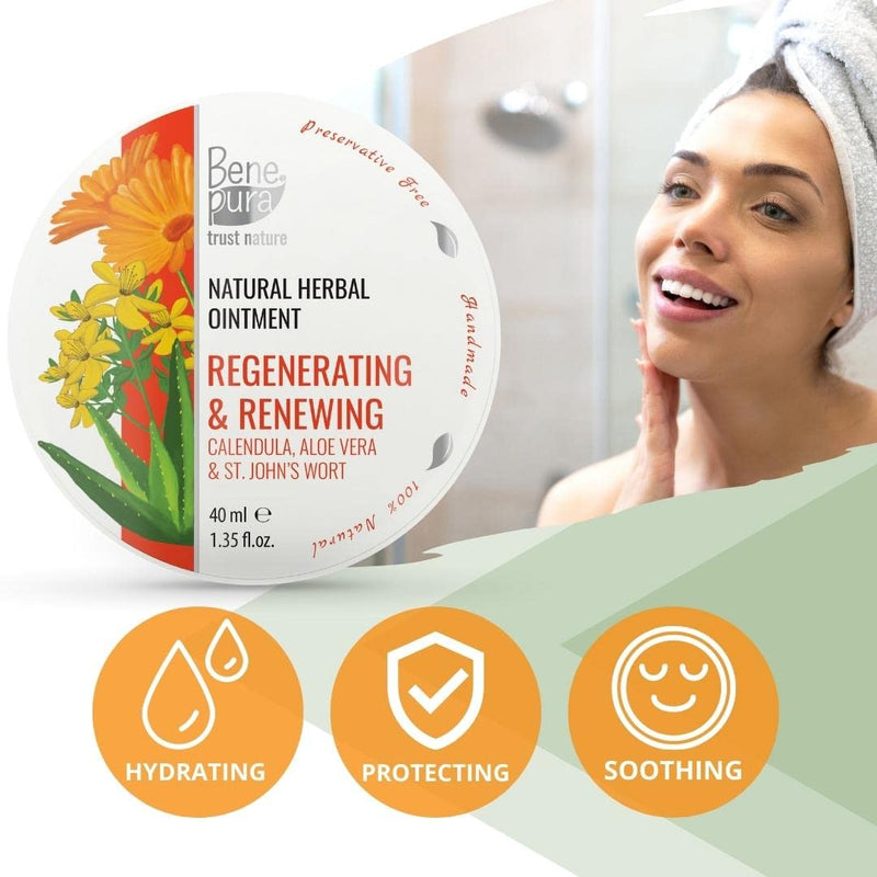 [Australia] - BenePura Calendula Ointment, Natural Wound Healing Ointment for Wounds and Minor Skin Burns with Aloe Vera and St John's Wort, 40 ml 