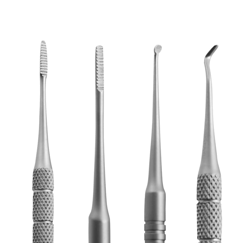 [Australia] - Blacks Files and Probe Podiatry Tools by Blizzard - German Forged - Blacks File Spoon and Swan Neck Probe Chiropodist Kit – Hospital Grade 3-Pcs Basic Set 