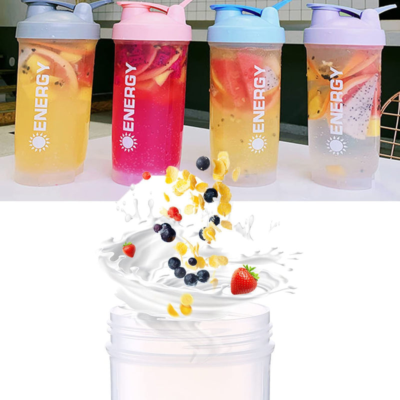 [Australia] - KHAOP 400ML Protein Shaker Cup Protein Shaker Bottle 500ml BPA Free Leakproof Portable for Sports Supplements Shakes With Steel Mixing Ball for Protein Shakes Dishwasher Safe (Grey) Grey 