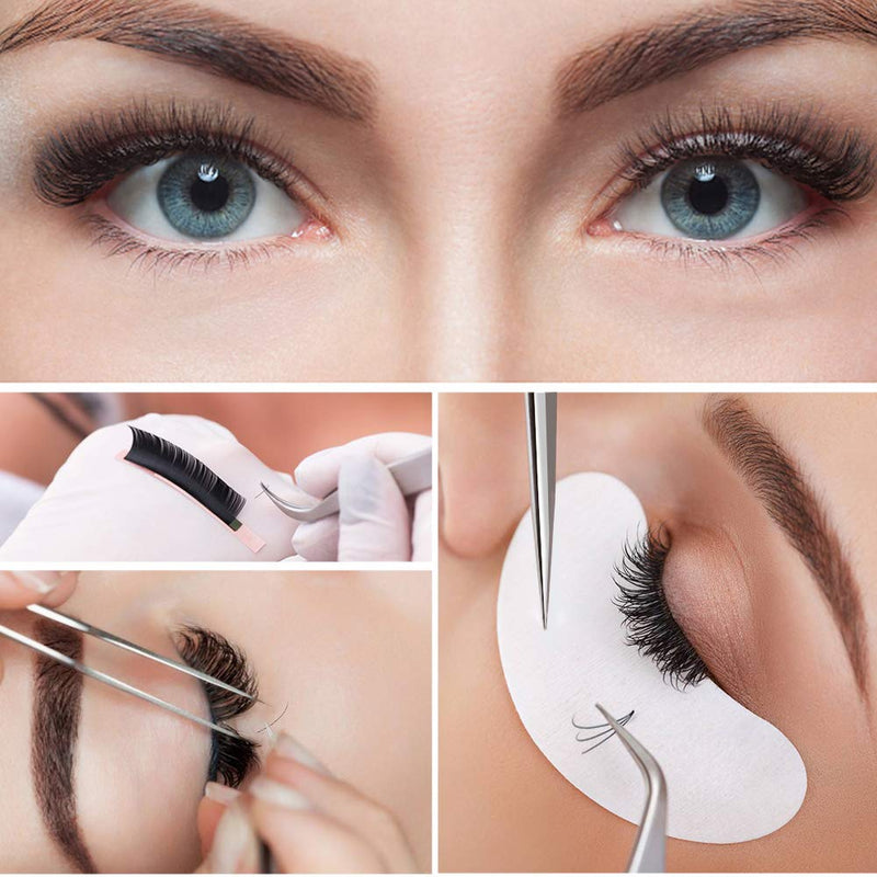 [Australia] - Eyelash Extension Tweezers for Volume Lashes Individual Lashes Straight and Curved Pointed Tweezers Stainless Steel Tweezers Eyelash Extension Supplies (CR-01) CR-01 