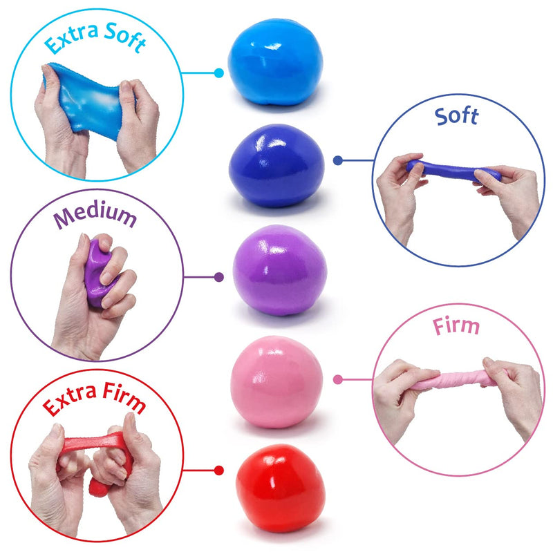 [Australia] - JFA Medical Therapy Exercise Putty 5 Strengths Alternative Colours - Extra Soft, Soft, Medium, Firm, Extra Firm 57g Tubs 