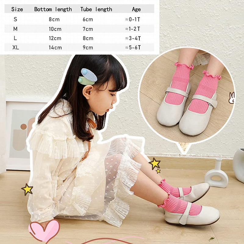 [Australia] - Toddler Anti Slip Non Skid Socks Baby Little Girls Frilly Ruffle 6 Pairs 0-12 Months Frilly 6 Pairs 