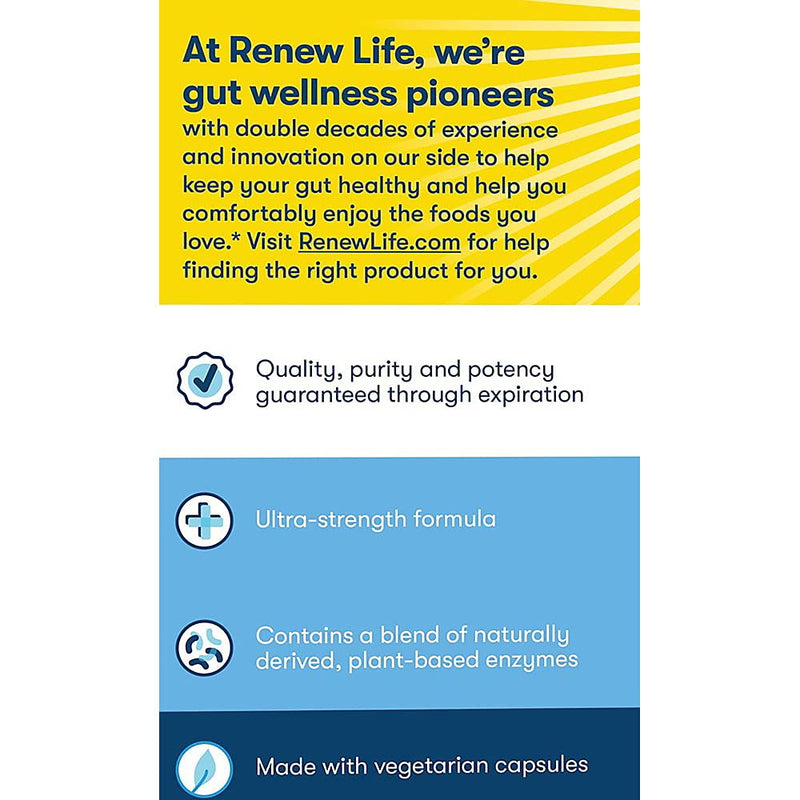[Australia] - Renew Life Adult Digestmore Ultra Enzyme Supplement Vegetarian Capsules, 90 Count 