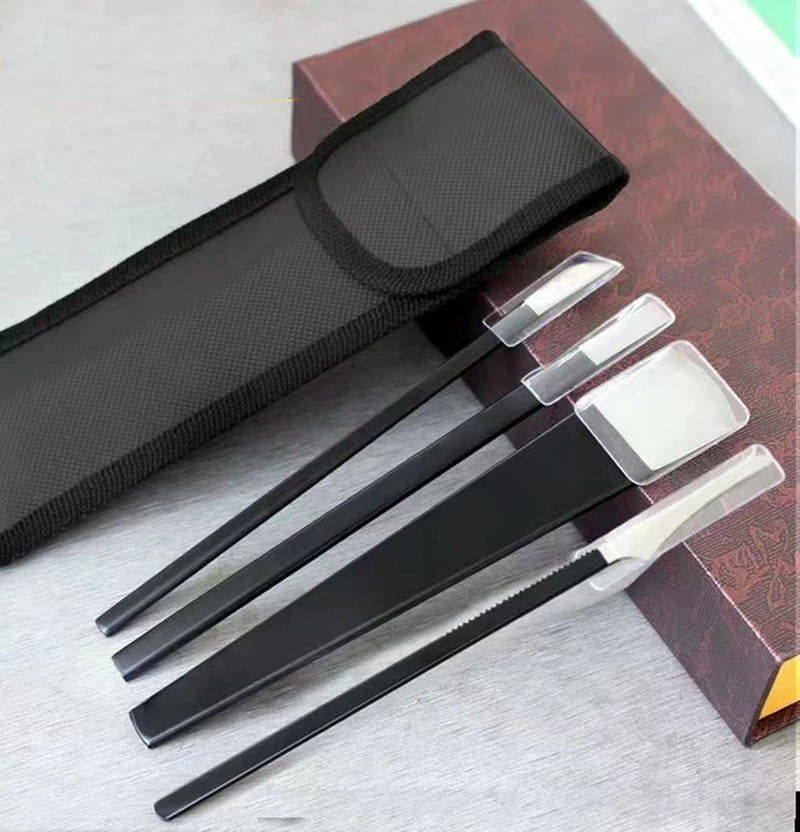 [Australia] - Pedicure Knife Tools Kits, Professional Stainless Steel Dead Skin Foot Callus Remover,4 pcs Ingrown Toenail Knife Tools Foot Scraper Knife to Remove Dead Skin with Portable Storage Bag 