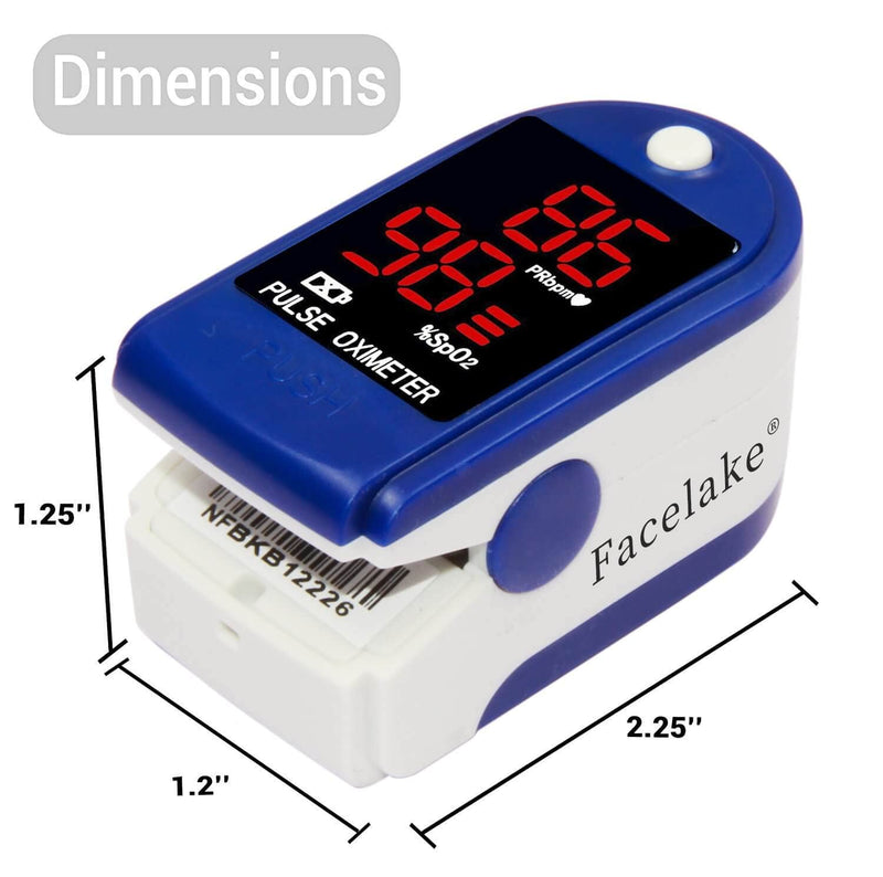 [Australia] - FaceLake ® FL400 Pulse Oximeter Fingertip with Carrying Case, Batteries, Lanyard, and Warranty (Blue) 