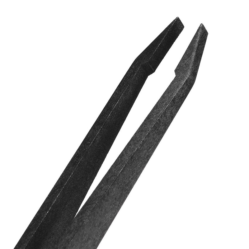 [Australia] - sourcingmap Plastic Anti-Static Tweezers, Precision Slant Tip for Jewelry Craft DIY Beauty Electronics Repair Tool Black 10 Pcs 