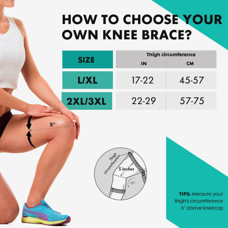 [Australia] - Movefix Knee Braces For Knee Pain, Patella Knee Braces For Knee Pain for Men and Women - Helps in Knee Support - Injury Recovery Knee Brace for Meniscus Tear, Arthritis, Workout (2XL/3XL, Black) 2XL/3XL 