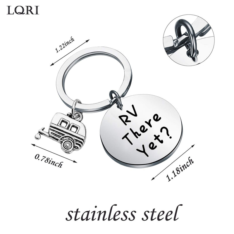 [Australia] - LQRI Camping Jewelry Camping Lover Gift Rv There Yet Camper Keychain with RV Trailer Charm Trailer Vacation Jewelry Traveler Graduation Gift Retirement Gift sliver 