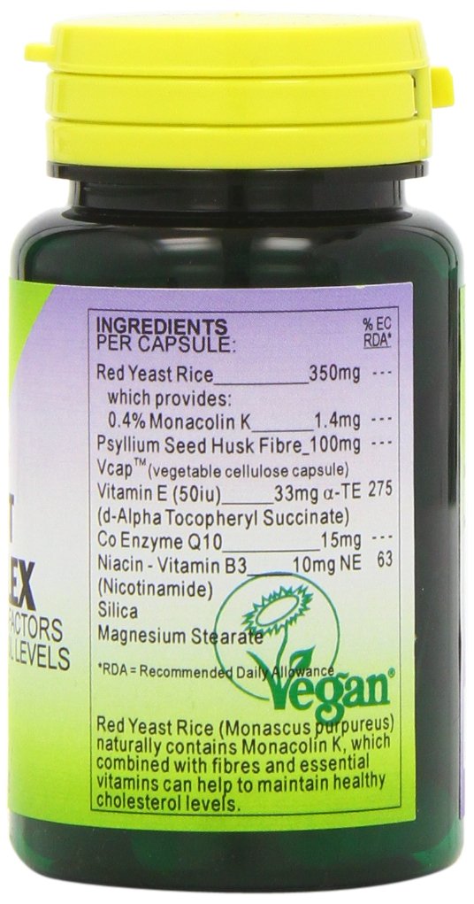 [Australia] - Health Plus Red Yeast Rice Complex Heart Health and Cholesterol Lowering Supplement - Pack of 60 Gelatin Free Capsules 