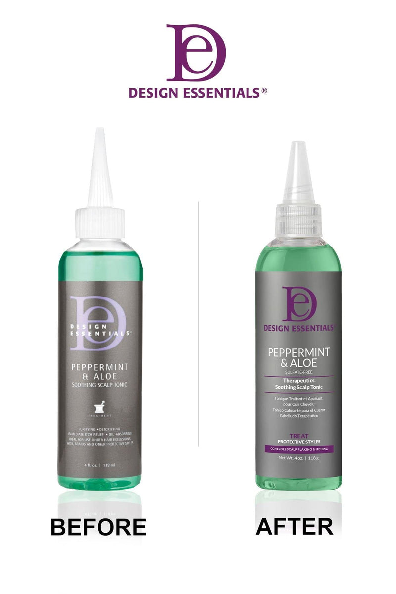 [Australia] - Design Essentials Peppermint & Aloe Soothing Scalp & Skin Tonic for Instant Itch Relief from Scalp Irritation-4oz. 