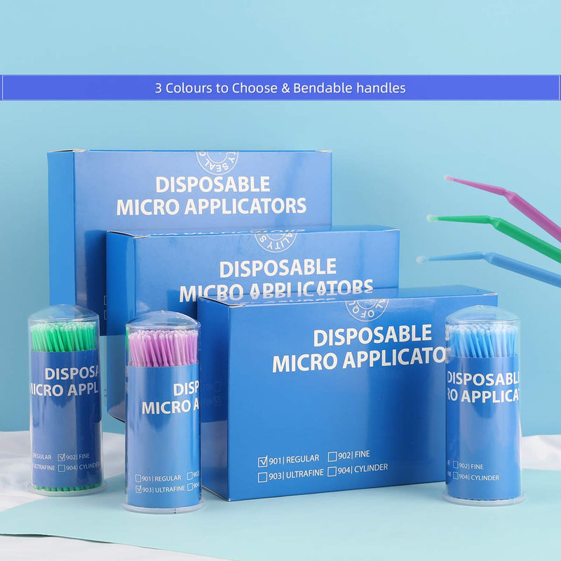 [Australia] - Dental Micro Applicator Brush 400 PCS Microbrushes Mutipurpose Eyelash Extensions, Microswabs Latisse Application Brushes for Personal Care|Make Up|Dental Use, Fine Size - Green 