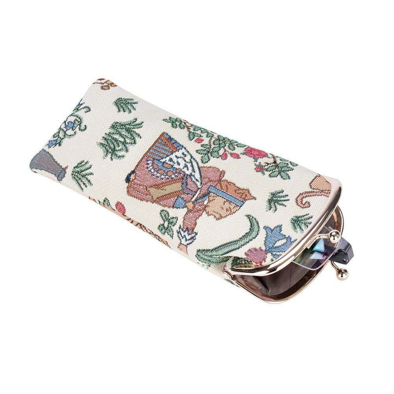 [Australia] - Signare Tapestry Glasses Case for Women Eyeglass Case with Garden Flower and Creatures Alice in Wonderland 