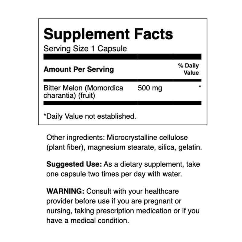 [Australia] - Swanson Full Spectrum Bitter Melon (Momordica) Blood Glucose Support 500 Milligrams 60 Capsules (Pack of 1) 