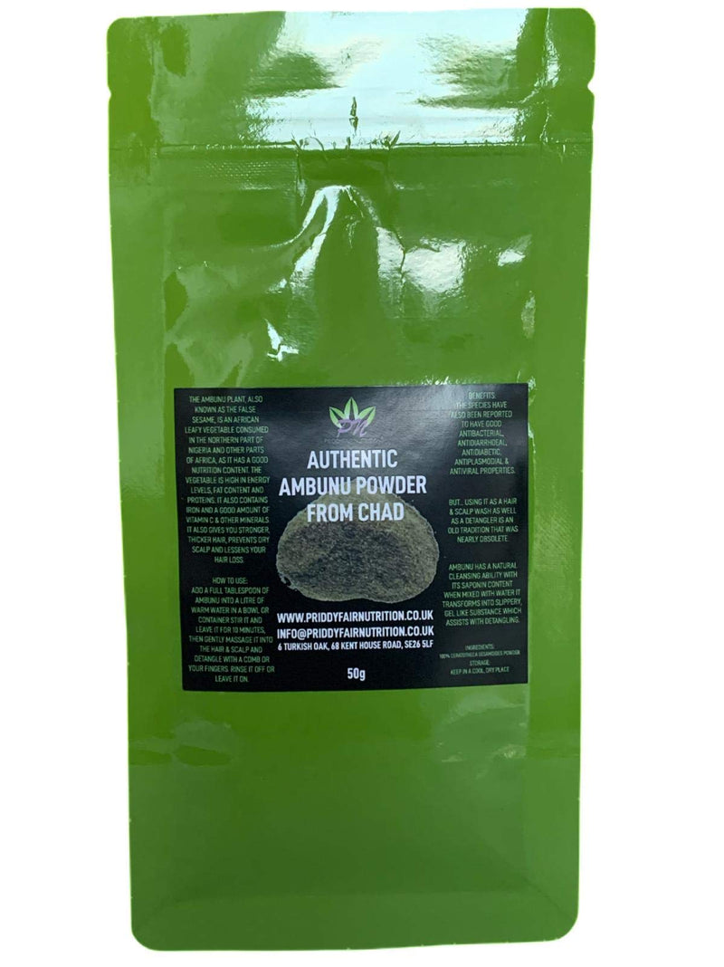 [Australia] - Ambunu powder 50g (Ceratotheca Sesamoide) directly from chad Premium Quality, Safe for All hair types - Straight, Wavy, Curly & Kinky hair by Priddyfair Nutrition 