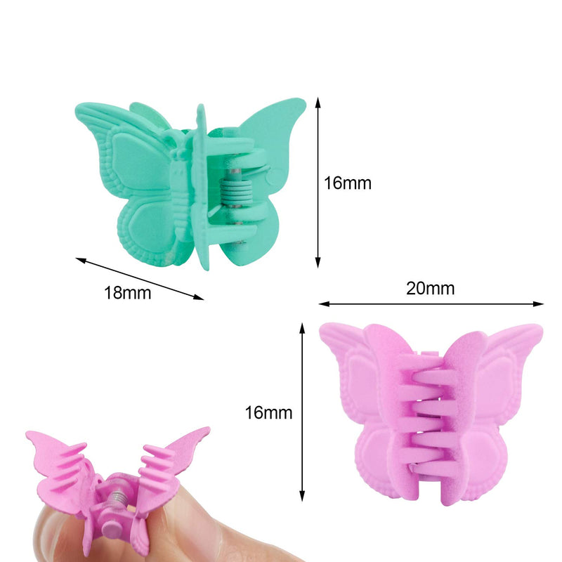[Australia] - EAONE 50 Pieces Butterfly Hair Clips Mini Hair Claw Clip Jaw Clips for Girls Women with Box Package, 14 Assorted Colors 