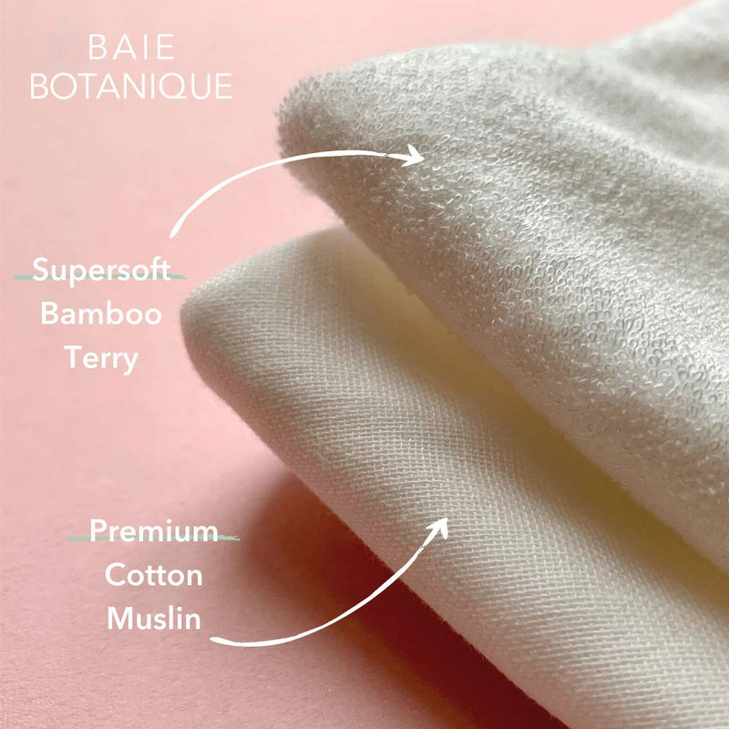 [Australia] - Dual Action Facial Cloth, Luxury Cotton Muslin and Bamboo Ultra-Soft Terry - 100% Natural - Set of 3 