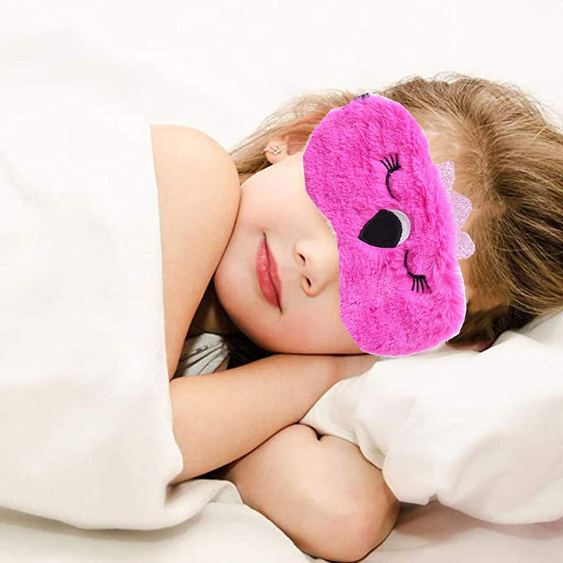 [Australia] - 2 Pcs Animal Sleep Eye Mask Cute Funny 3D Soft Fluffy Cartoon Eye Mask Elastic Eye Cover Eye Shade Sleeping Mask for Travel Sleepover Pajamas Slumber Party Favors Accessories 