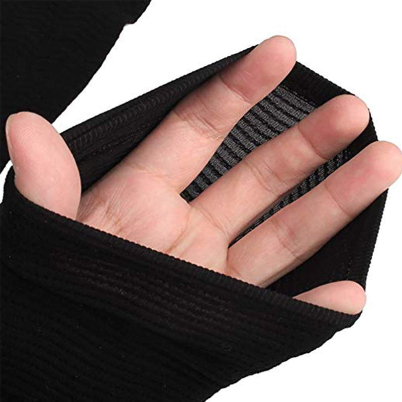 [Australia] - 2 Pair Elastic Compression Arm Sleeves Women Weight Loss Calories Slimming Arm Shaper Massager Arm Belt Slimming Compression Arm Shaper Helps Shape Upper Arms Sleeve for Sport Fitness, Black + Nude 