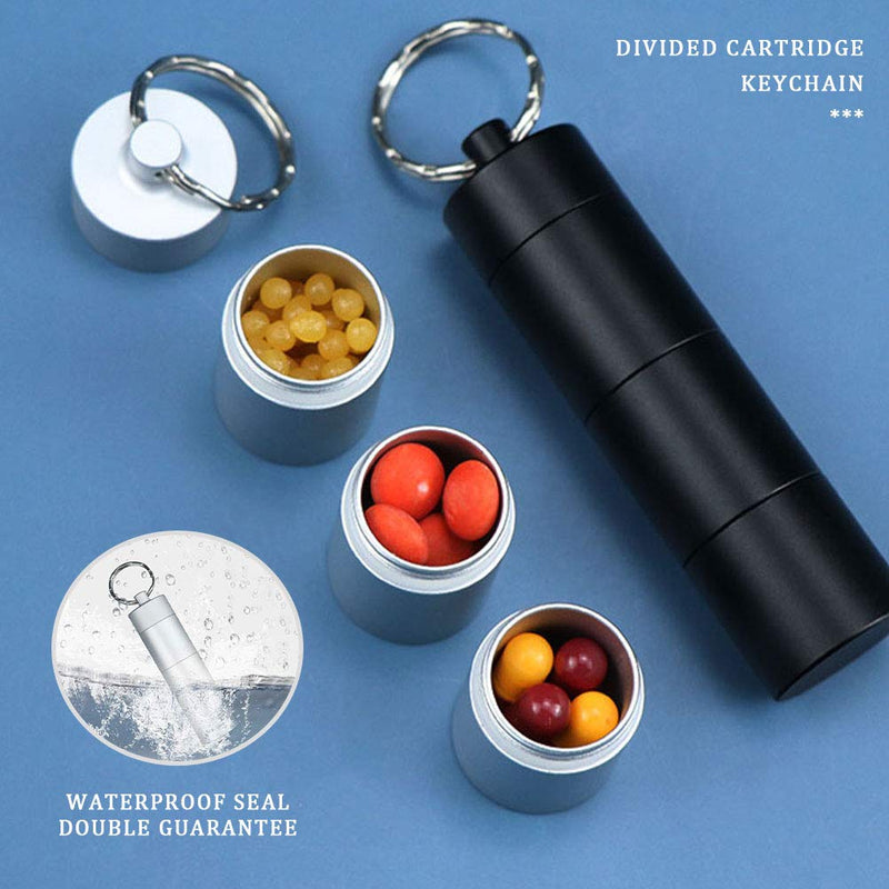[Australia] - 2 PCS Aluminum Pill Box, Portable Pill Cases Waterproof Daily Pill Container Holder 3 Compartment Metal Pocket Pill Boxes Travel Pill Holder for Men Women 
