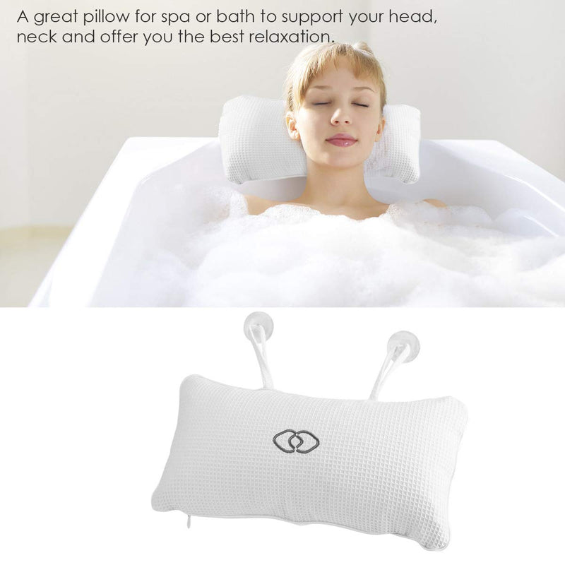 [Australia] - Yolispa Anti-Mold Bathtub Spa Pillow, Non-Slip Strong Suction Cups, bath pillows for tub, Head, Neck, Shoulder Support, Breathable Relax Comfort 