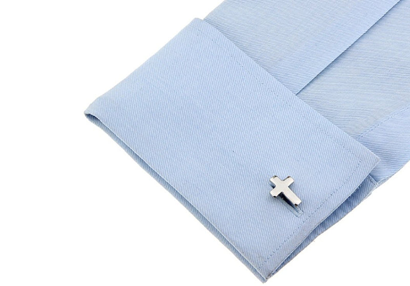 [Australia] - MRCUFF Cross Christian Pair Cufflinks in a Presentation Gift Box & Polishing Cloth 