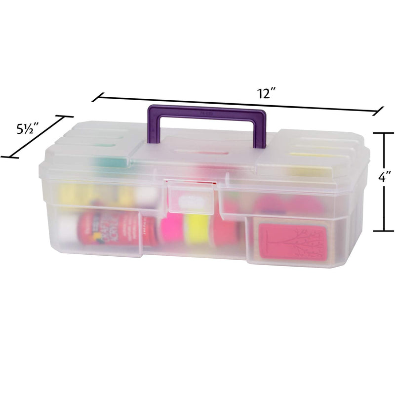 [Australia] - Akro-Mils 12-Inch ProBox Plastic Art Supply, Hobby or Craft Storage Toolbox, Model 09912CLPUR, (12-Inch x 5-1/2-Inch x 4-Inch), Clear 
