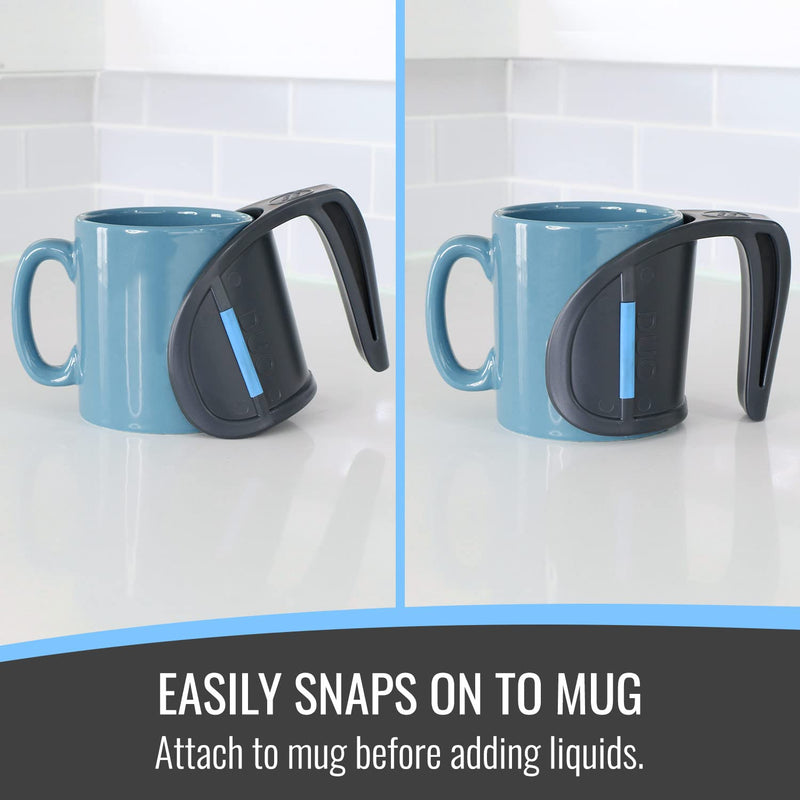 [Australia] - HealthSmart DUO Beverage Grip Handle for Mugs, Glasses and Bottles, Protects Hands from Hot Mug Surfaces, Blue, 0.5 Pound 