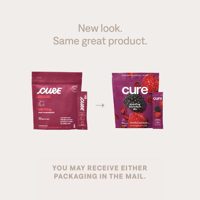 [Australia] - Cure Hydrating Electrolyte Mix | Electrolyte Powder for Dehydration Relief | Made with Coconut Water | No Added Sugar | Vegan | Paleo Friendly | Pouch of 14 Hydration Packets - Berry Pomegranate Flavor 0.29 Ounce (Pack of 14) 