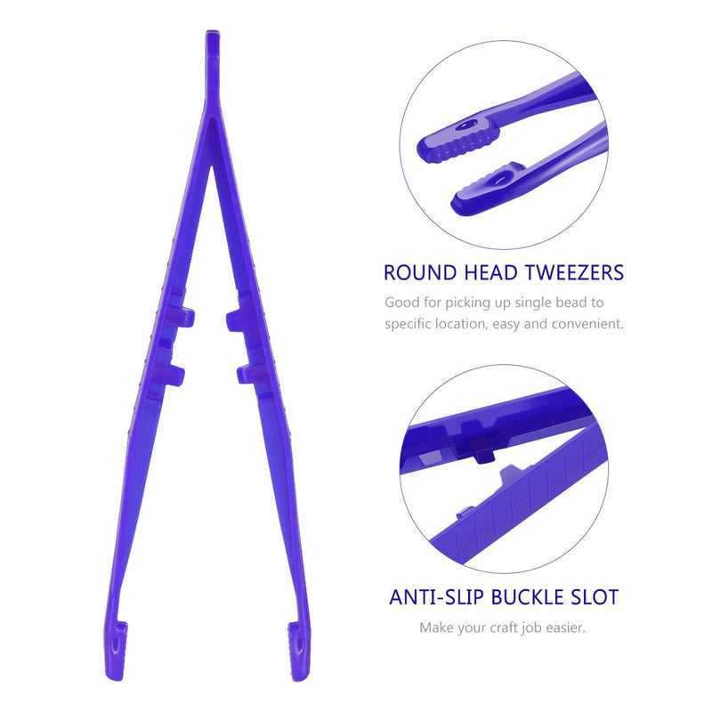 [Australia] - Healifty Plastic Craft Tweezers Disposable Tweezers 20pcs (Blue) 