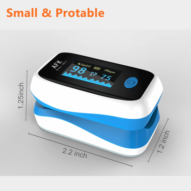 [Australia] - iNurse Fingertip Pulse Oximeter Blood Oxygen Saturation Monitor, Blood Oxygen Saturation Monitor for Heart Rate ,Fingertip Pulse Oximete (Off-White with BLUE) 