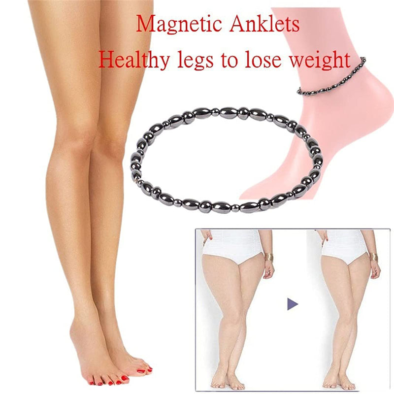 [Australia] - WAINIS 8 pcs Hematite Magnetic Therapy Anklet Bracelet for Women Men Enhance Immunity Magnetic Anklets Pain Anxiety Relief for Arthritis and Carpal Tunnel A:8 Pcs 