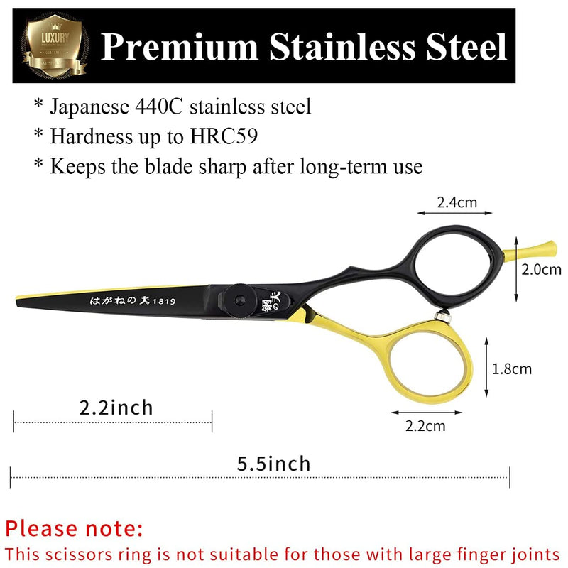 [Australia] - Professional Razor Edge Hair Cutting Scissors 5.5" Barber Thinning Shears (A-5.5-Gold Cutting Scissor) A-5.5-Gold Cutting Scissor 