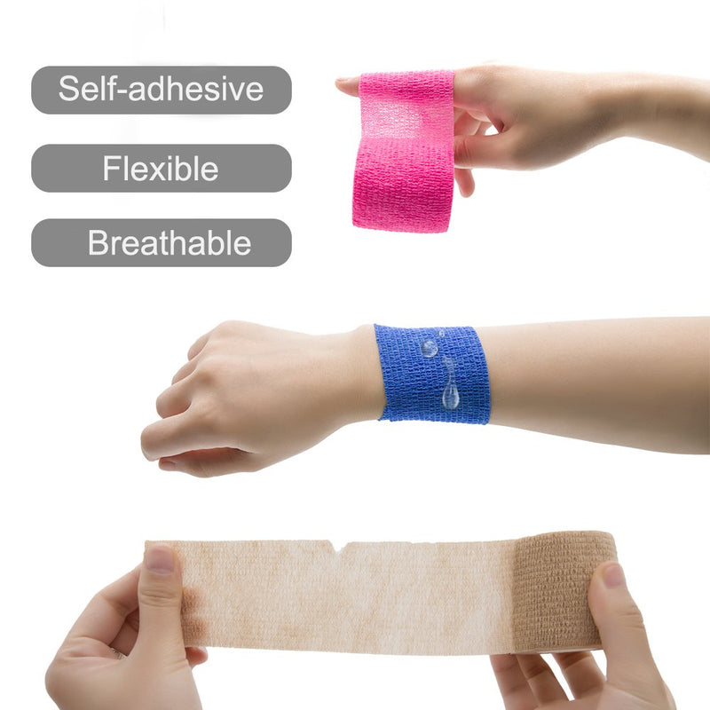 [Australia] - GooGou Self Adherent Wrap Bandages Self Adhering Cohesive Tape Elastic Athletic Sports Tape for Sports Sprain Swelling and Soreness on Wrist and Ankle 8PCS 2 in X 14.7 ft (Blue) Blue 