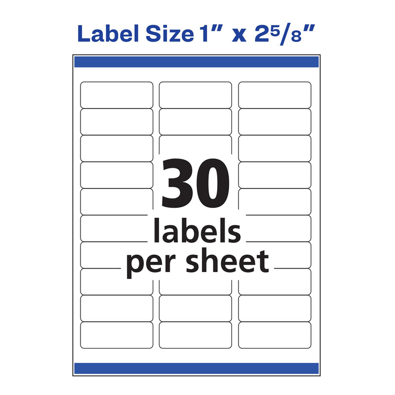 [Australia] - Avery Mailing Address Labels, Laser & Inkjet Printers, 300 Labels, 1 x 2-5/8, Permanent Adhesive (18160), White 