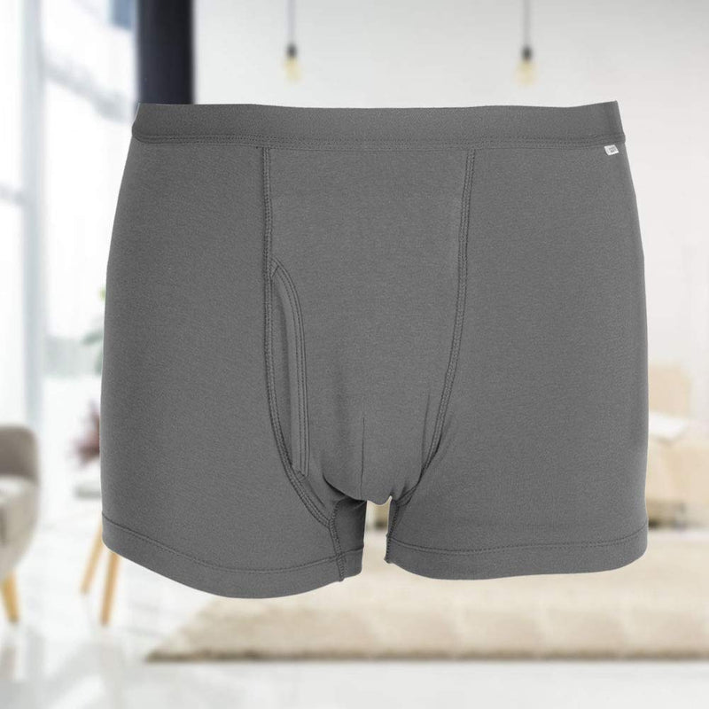 [Australia] - Incontinence Underwear for Men, Breathable Cotton Incontinence Underpants Washable and Reusable Boxer Briefs (Gray)(XXL) XXL 