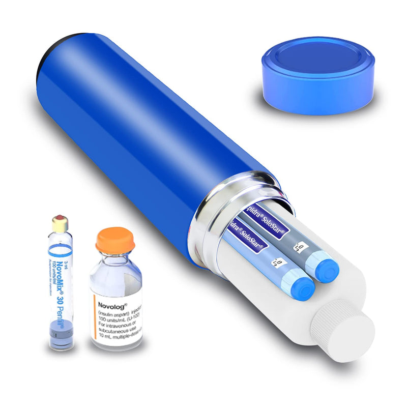 [Australia] - Bogush 48 Hrs Medicine Cooler Insulin Pen TSA Approved Travel Cooler Medication Diabetic Cooling Case Insulin Pens Cooler Travel CASE Medicine Cooler Box Medical Travel Cooler Bag Blue 