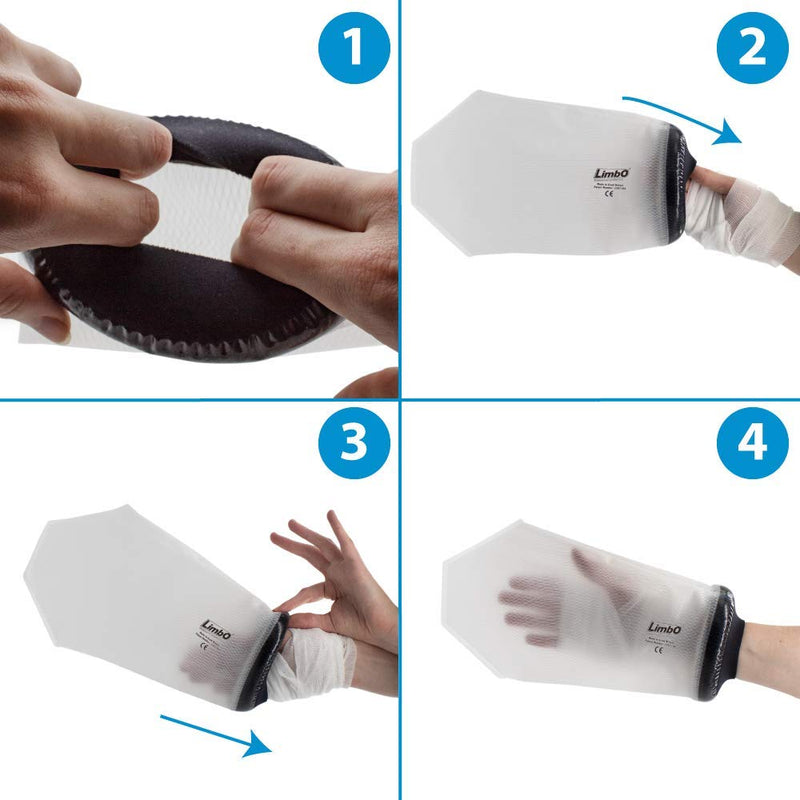 [Australia] - LimbO Waterproof Protectors Dressing Cover, Adult Hand Shower Cover MITT, 22 to 25 cm Forearm Circumference Cast circumference of 33 cm max Protector 