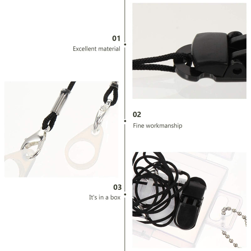 [Australia] - iplusmile Hearing Aids Clip For Adults- Protection Rope Strap Anti- lost Protector For Seniors (Black) Black 