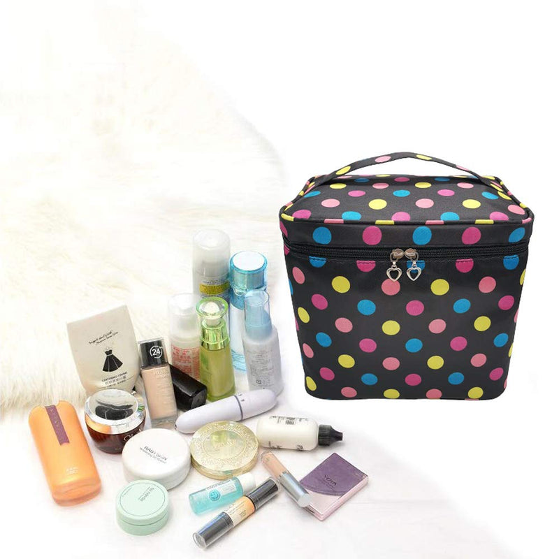 [Australia] - Large Make Up Bag,Make Up Case Large Travel Cosmetic Bags Makeup Bag with Brush Holder Multifunction Case Toiletry Bags with Handle for Women Girls 