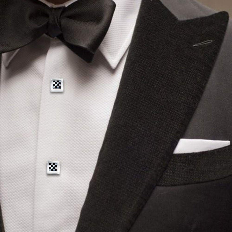 [Australia] - HAWSON Cufflinks and Studs for Men- Men Fashion Tuxedo Shirt Silver Cufflinks and Studs Set for Regular Weeding Business Accessories 40150 