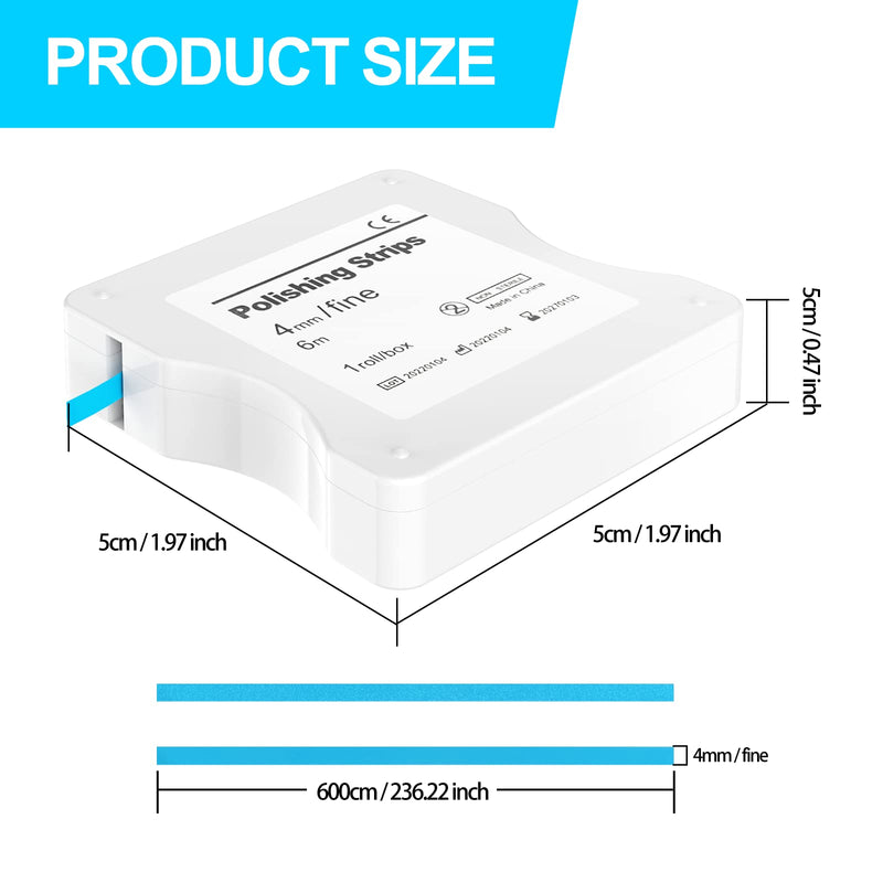 [Australia] - AISEELY Dental Polishing Strips, 1Pc Whitening Strip, 4mm Tooth Sandpaper Thickness Teeth Resin Tooth Interdental Grinding Tool, 6m/Rolls/Box (Blue-Fine) Blue 