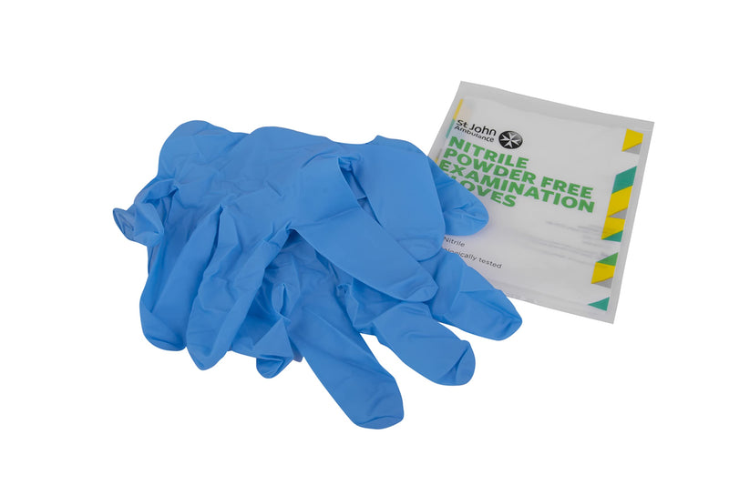 [Australia] - St John Ambulance Nitrile Examination Gloves, Powder Free, Blue, Size M (Pack of 1 Pair of Gloves) Medium 