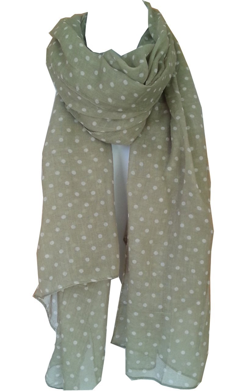 [Australia] - Spotty Scarf Womens Fashion Polka Dots Spots Shawl Wrap Glam-London Green Light 