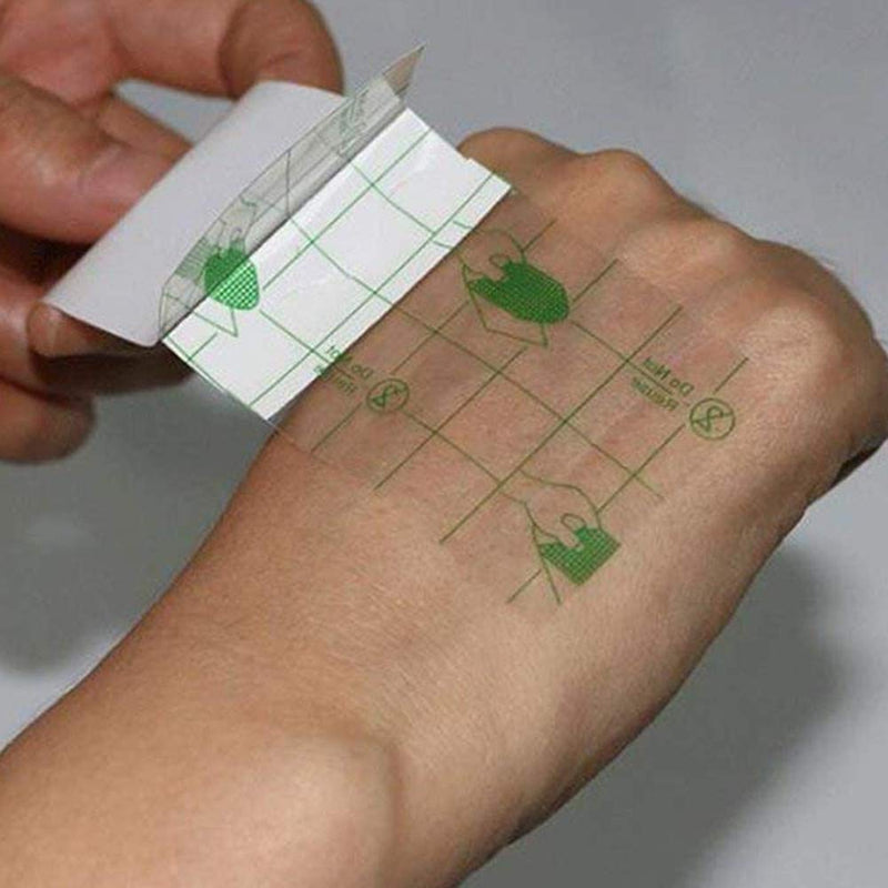 [Australia] - 50 Pcs Waterproof Transparent Adhesive, Wound Dressing Tape Fixer Plaster Stretch Fixation Tape Tattoo Aftercare Bandage （10cmX12cm） 