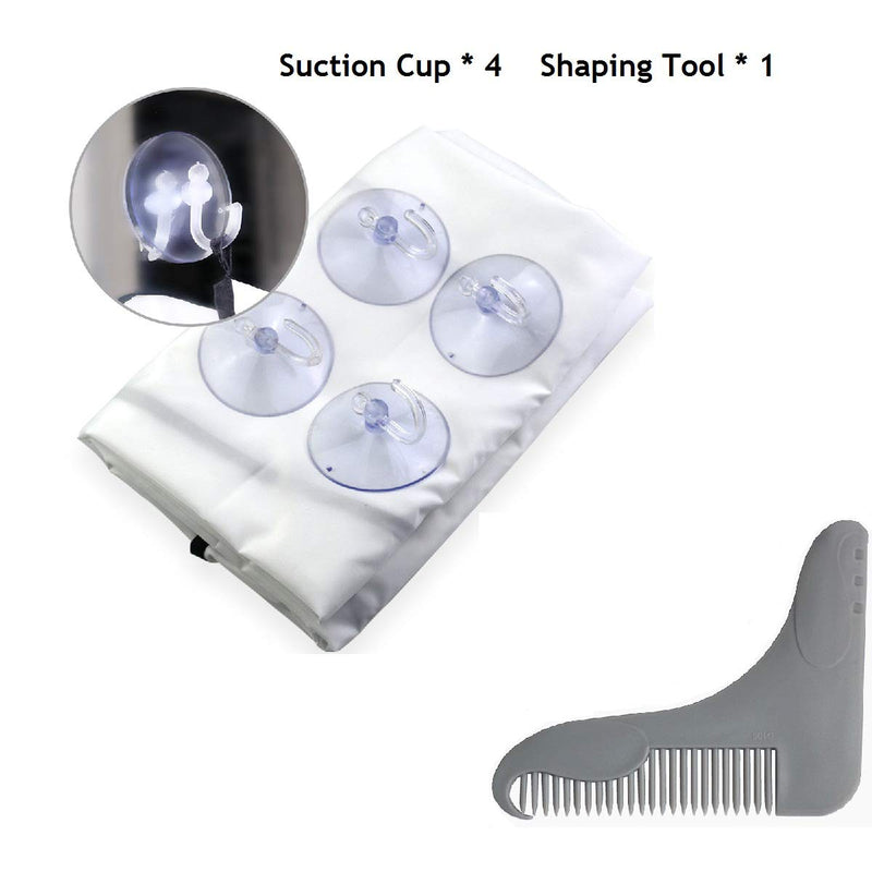 [Australia] - Beard Trimmer Catcher, JT JUSTIME Beard Shaving Apron Bib Moustache Grooming Kit with Shaping Tool for Men's Trimming Hair Cutting Cape 