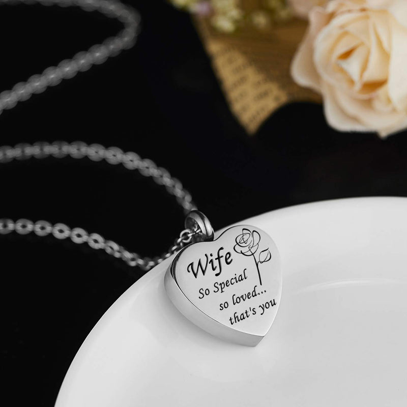 [Australia] - Cremation Urn Ashes Necklace, No longer by my side.but forever in my heart,Stainless steel memorial pendant Waterproof memorial pendant Wife 